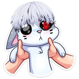 🤨 Anime, Królik, Zwierzę, Słodkie, Kreskówka, Kawaii telegram sticker