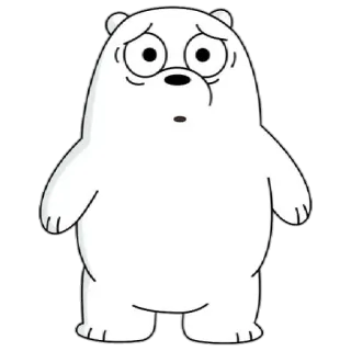 😰 Ice Bear We Bare Bears cartoon, bear, white, ice bear, sad, cute telegram sticker