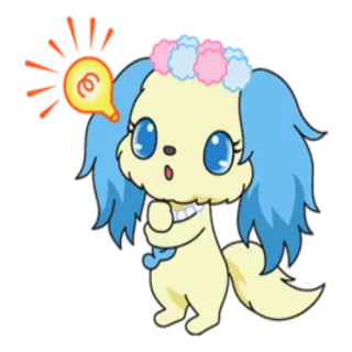 💡 Hund, Welpe, süß, Cartoon, Glühbirne, Idee whatsapp sticker