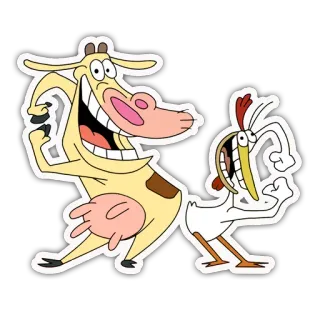 🐮 Cow and Chicken การ์ตูน, ตลก, วัว, ไก่, ยุค90, การ์ตูนเน็ตเวิร์ค telegram sticker