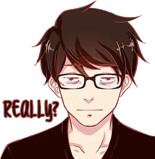😐 REALLY? Meme, Domanda, Dubbio, Sarcasmo, Anime, Espressione, Davvero telegram sticker
