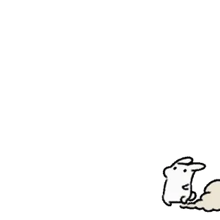 💘 conejo, corriendo, dibujos animados, animal, lindo, blanco telegram sticker