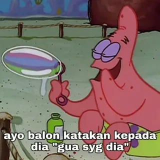🤙 Patrick Star SpongeBob SquarePants ayo balon katakan kepada dia “gua syg dia” Bob Esponja, Patrick Estrela, desenho animado, bolha, animado telegram sticker