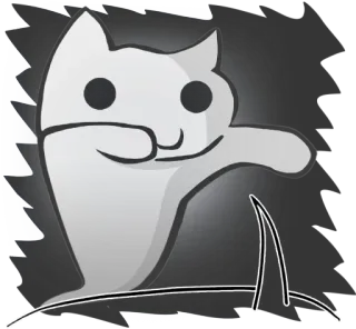 👻 cat, ghost, cute, cartoon telegram sticker