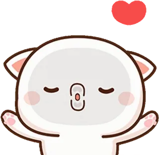 😘 lindo, gato, amor, corazón, dibujos animados, animal telegram sticker