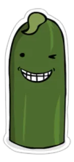 😄 dibujo animado, pepino, comida, verdura, pegatina, kawaii, lindo telegram sticker
