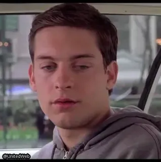 😦 Peter Parker Spider-Man tobey maguire, spider-man, peter parker, movie, superhero telegram sticker