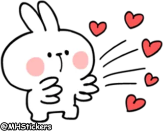 💞 @MHStickers coelho, fofo, coração, amor, desenho animado, adorável, bonitinho whatsapp sticker