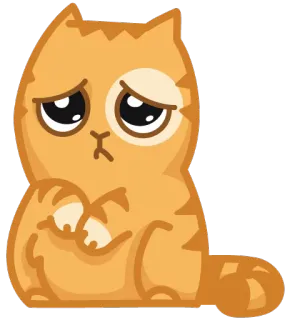 😔 kat, verdrietig, emoji, sticker, dier, schattig whatsapp sticker
