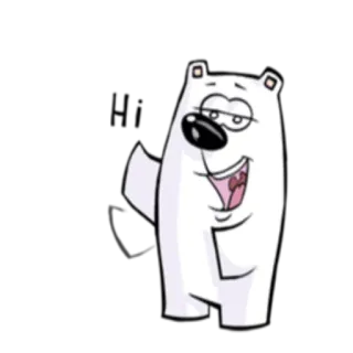 🙂 Белый медведь, Мультфильм, Животное, Белый, Милый, Дружелюбный telegram sticker