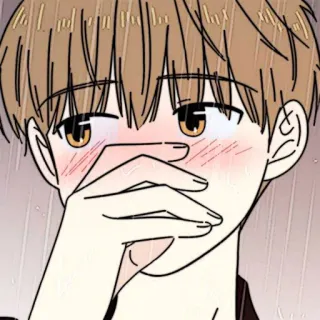 📜 Anime, Chico, Sonrojo, Lindo, Tímido telegram sticker