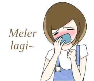 😷 Meler lagi~ Dessin animé, Fille, Triste, Mouchoir, Pleurs telegram sticker