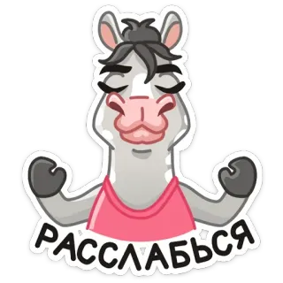 😌 РАССЛАБЬСЯ détente, dessin animé, animal, cheval telegram sticker