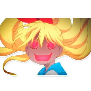 👿 Anime, Mädchen, rote Augen, wütend, Cartoon, Illustration whatsapp sticker