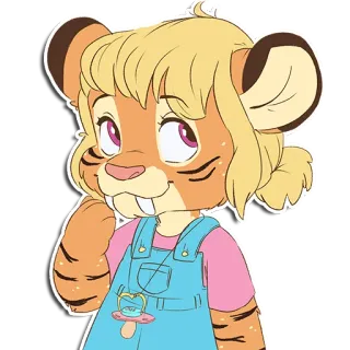 🐱 การ์ตูน, สัตว์, น่ารัก, เสือ, มีขน, มานุษยรูปนิยม telegram sticker