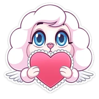 ❤️ ангел, милый, сердце, мультик, каваий whatsapp sticker