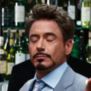 😌 Tony Stark hombre, traje, Robert Downey Jr., persona, actor telegram sticker