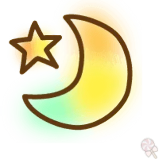 🍥 luna, stella, notte, celeste, disegno, adesivo telegram sticker