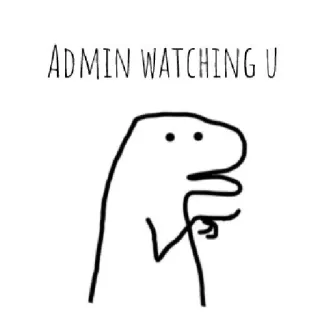 ☁️ ADMIN WATCHING U Admin, Regarder, Gribouillage, Bonhomme allumette, Internet, Drôle telegram sticker