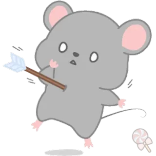 🐀 мышь, стрелка, мультфильм, милый, животное, конфета telegram sticker
