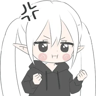 🤬 Anime, Arrabbiato, Chibi, Carino, Ragazza, Cartoni animati telegram sticker