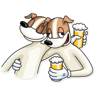 🍺 anjing, kartun, bir, teman, minum, perayaan, pesta whatsapp sticker