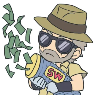 🤑 argent, liquide, dessin animé, lunettes de soleil, richesse telegram sticker