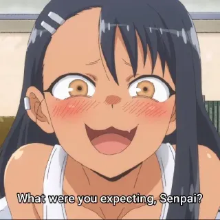 🍬 Nagatoro Don't Toy with Me, Miss Nagatoro What were you expecting, Senpai? Anime, Nagatoro, Senpai, Mignon, Dessin animé telegram sticker