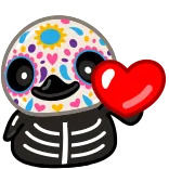 ❤️ kartun, hari orang mati, hati, platipus, kerangka whatsapp sticker