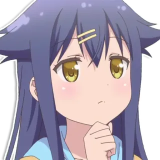 🤔 Anime, Mädchen, Denken, Süß, Kawaii whatsapp sticker
