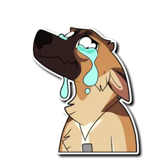 😭 pies, płacz, smutny, łzy, kreskówka telegram sticker