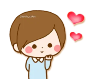 👩‍❤️‍👨 Mycute_stickers Мультфильм, Сердечки, Любовь, Милый, Стикер, Девушка telegram sticker