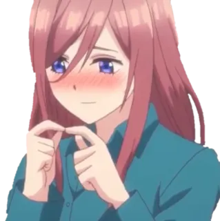 👉 Miku Nakano The Quintessential Quintuplets anime, girl, cute, blush, manga, character telegram sticker