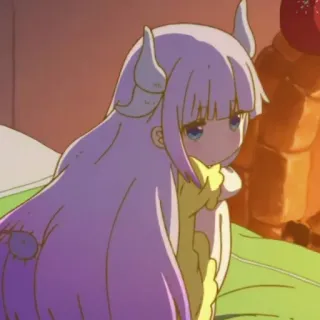 ☁️ Kanna Kamui Miss Kobayashi's Dragon Maid anime, drago, Kanna, carino, chibi telegram sticker