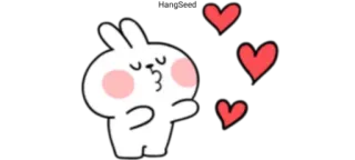 ❤️ うさぎ, ハート, 愛, 可愛い, キス telegram sticker