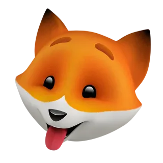 😛 zorro, animal, mamífero, pegatina, lindo, lengua whatsapp sticker