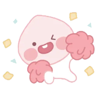 😆 복숭아, 카카오프렌즈, 귀여운, 캐릭터, 카와이, 만화 telegram sticker