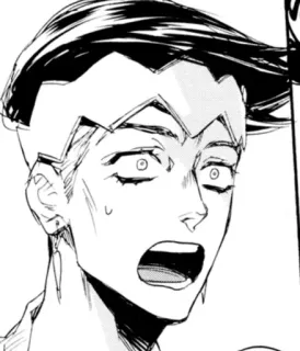 😧 Rohan Kishibe JoJo's Bizarre Adventure アニメ, マンガ, 岸辺露伴, ジョジョの奇妙な冒険, キャラクター, ショック, 表情 telegram sticker