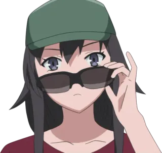 😎 Anime, Óculos de sol, Chapéu, Mulher telegram sticker