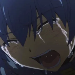 😭 anime, sad, crying, emotional, tears, face telegram sticker