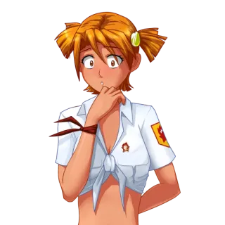 😯 Chica anime, Uniforme, Estrella, Avergonzada, Estudiante, Dibujo animado telegram sticker