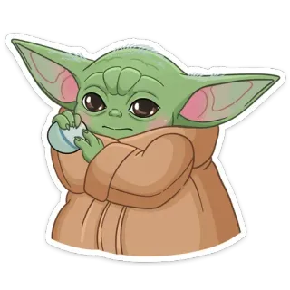 ☺️ Grogu Grogu, Baby Yoda, Star Wars, The Mandalorian, mignon, espace, science-fiction telegram sticker