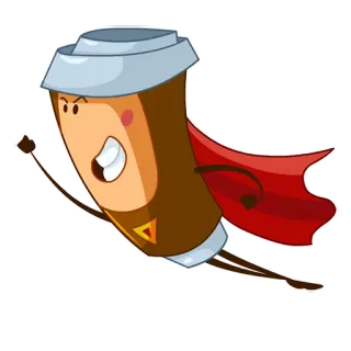 🚀 커피, 슈퍼히어로, 만화, 비행, 음료, 마시다 telegram sticker