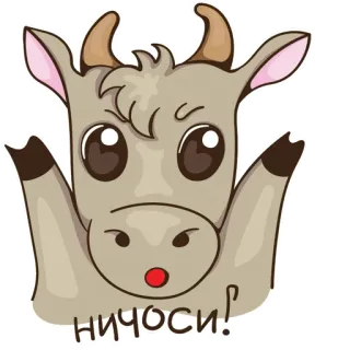 😱 НИЧОСИ! kuh, tier, cartoon, süß, lustig, vektor, illustration, aufkleber telegram sticker