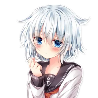 😊 anime girl, cute, sailor uniform, manga, character, sticker, illustration telegram sticker