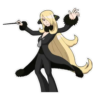 🎹 Cynthia Pokemon pokemon, anime, cynthia, campionessa, direttore d'orchestra, videogioco, allenatore telegram sticker