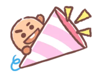🎉 party, celebration, cute, cartoon, kawaii telegram sticker
