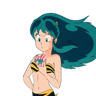 💝 Lum Urusei Yatsura anime, character, female, heart, gift, Lum Invader, Urusei Yatsura telegram sticker