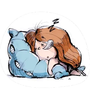 😴 睡觉, 做梦, 枕头, 卡通, 女孩, 午睡, 休息 telegram sticker