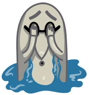 😭 sad, crying, ghost, cartoon, tearful, emotion, water, sorrow telegram sticker
